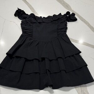 Black Ruffled Womens Dress